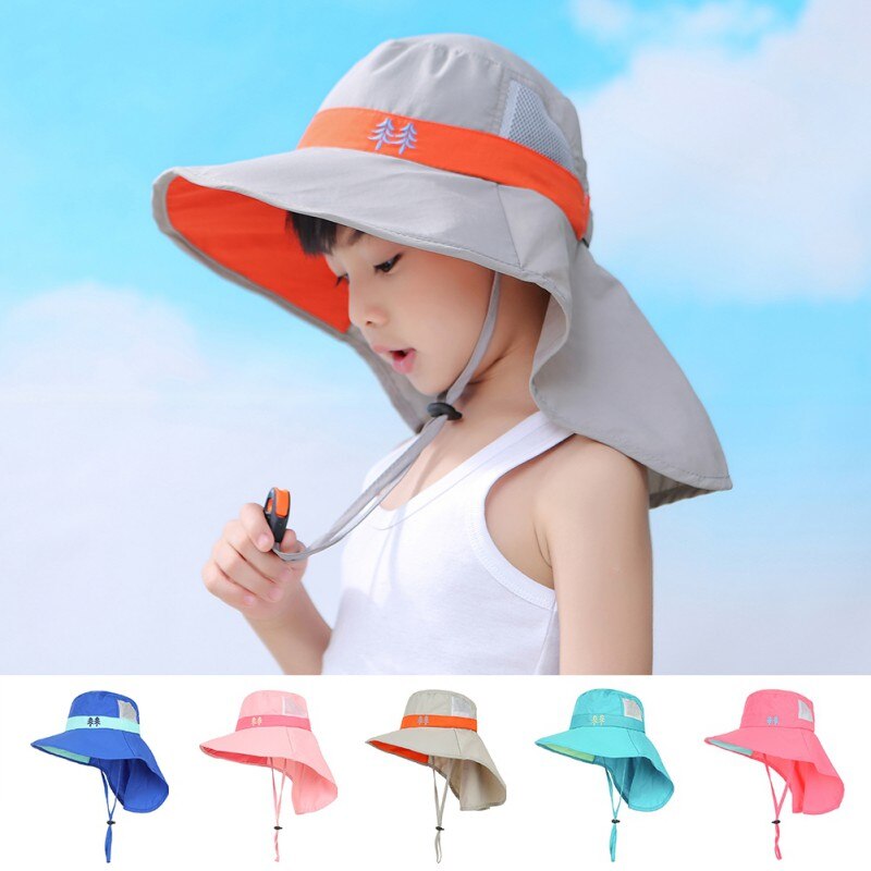 2021Wide Brim Children Sun Hat Kids Bucket Cap Summer Beach Girls Travel Outdoor Cute Casual Sun Hats