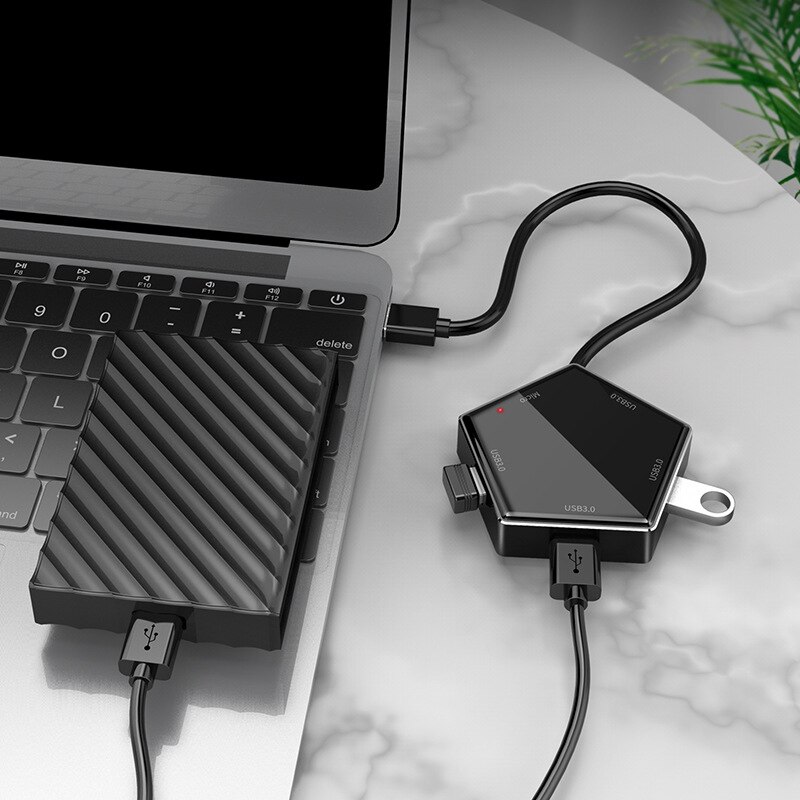 Hub USB con 4 puertos USB 3,0 para, Mac Pro, PC, unidad Flash, HDD móvil y más