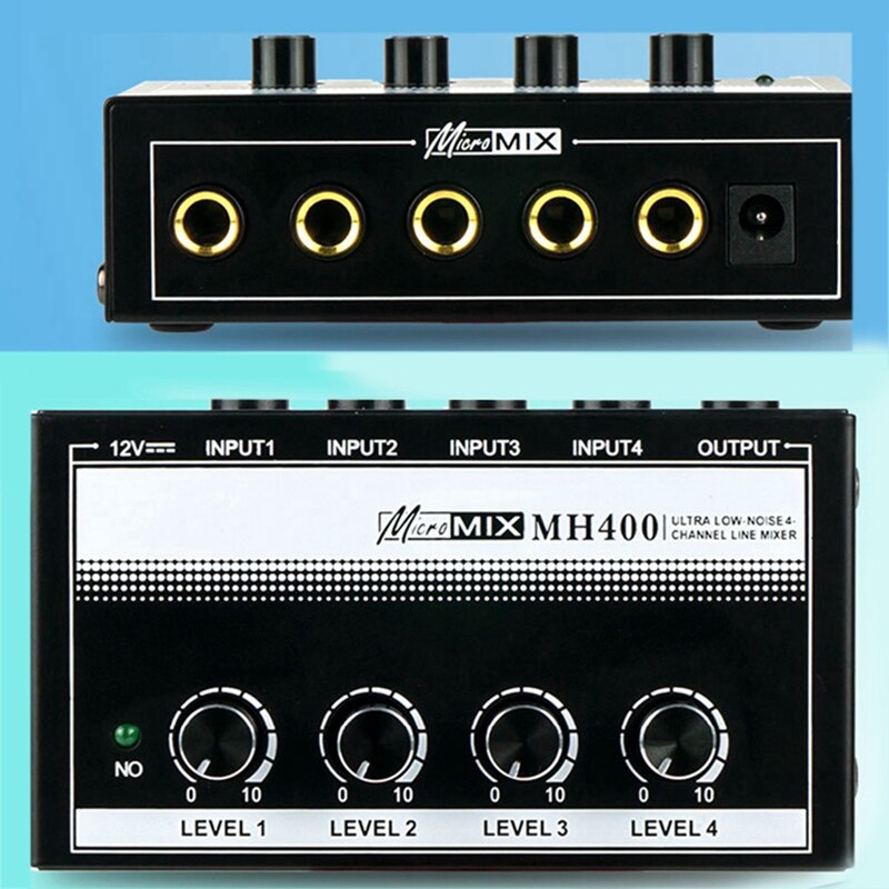MH400 4 Aisle Mixer Ultra Low Noise Microphone Musical Instrument Audio Amplifier Hub Mixer Mixer