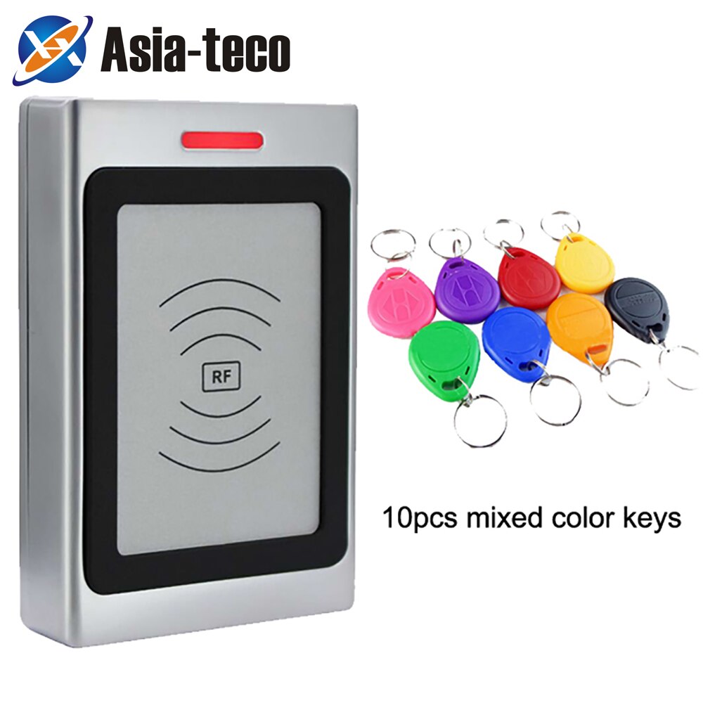 RFID Access Control Card Reader Machine 125Khz RFID Security Proximity Entry Door opener IP67 Waterproof 10000 user WG 26/34: AC and 10 color key