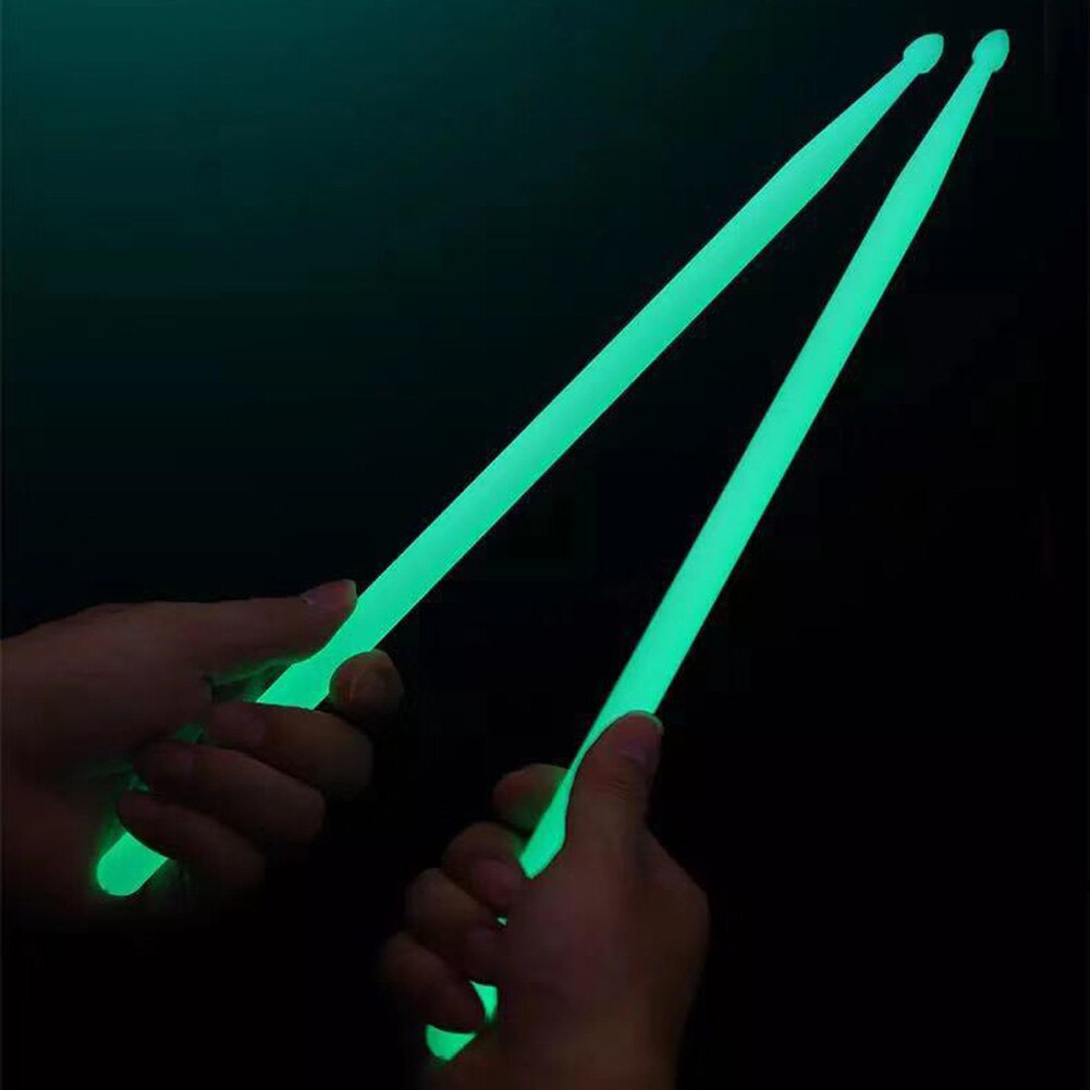 1 paire de baguettes fluorescentes en Nylon 5a, bâtons de batterie lumineux qui brillent dans la nuit, Instruments musicaux à lumière brillante