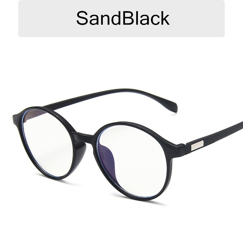 Vintage ronde bril dames merk brilmontuur klassiek blauw licht computer plastic heldere lens bril transparant: Zandzwart