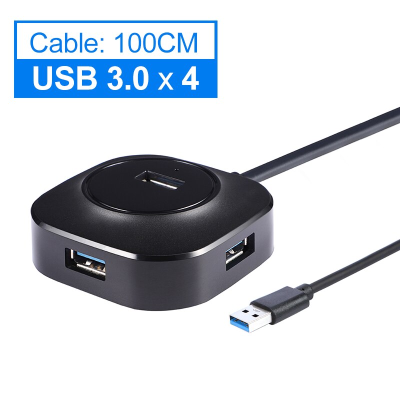 Usb hub 3 0 usb 3.0 splitter usb 2.0 flere porte usb 3 hab multi port mini flere bærbare tilbehør usb-hub expander til pc: Usb 3.0 kabel 100cm