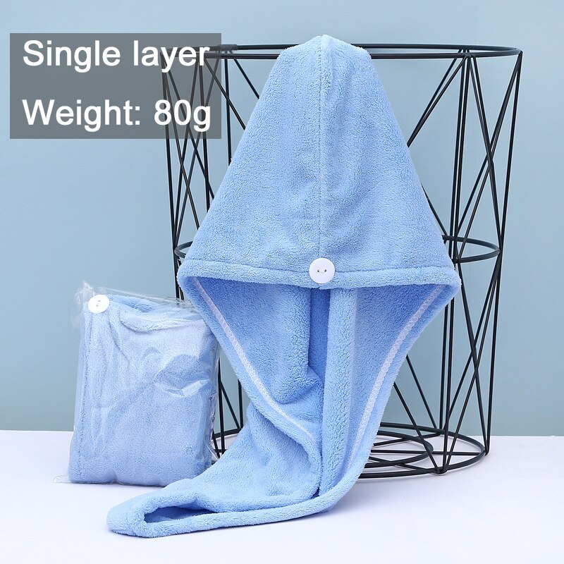 Women Towels Bathroom Microfiber Towel Rapid drying Hair Towel Bath Towels For Adults toallas microfibra toalha de banho: Blue-Single layer