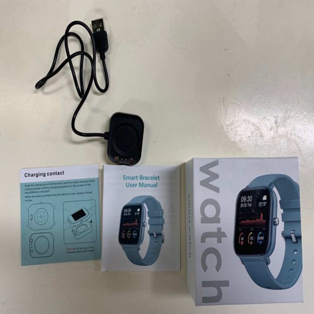 P8 IP67 Waterdicht 1.4 Inch Full Touch Screen Hartslag Bloed Smart Sport Horloge