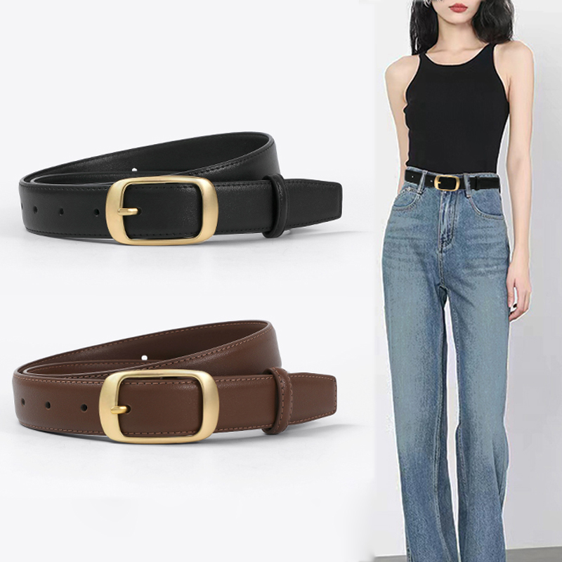 DINISITON Women Belt Jeans Belt Alloy Pin Buckle Luxury High Trendy Accessories