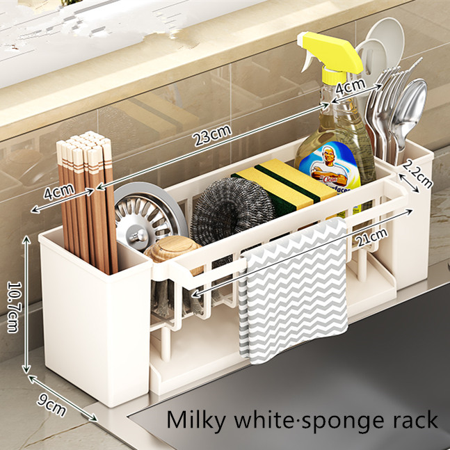 Lappen Gestell Schwamm Gestell Abfluss Gestell Wischen Gestell Arbeitsplatte Waschbecken Küche Gestell Organizer Schwamm Abtropffläche Küche Küche Lagerung Gestell: Weiß