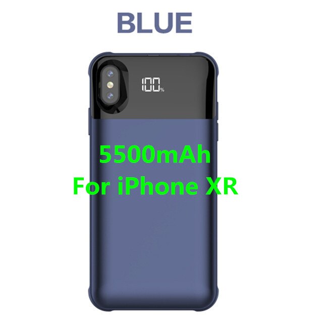 Funda magnética inalámbrica para teléfono móvil iPhone X/XS, funda con cargador portátil para móvil iPhone XR/XS Max: Blue For XR