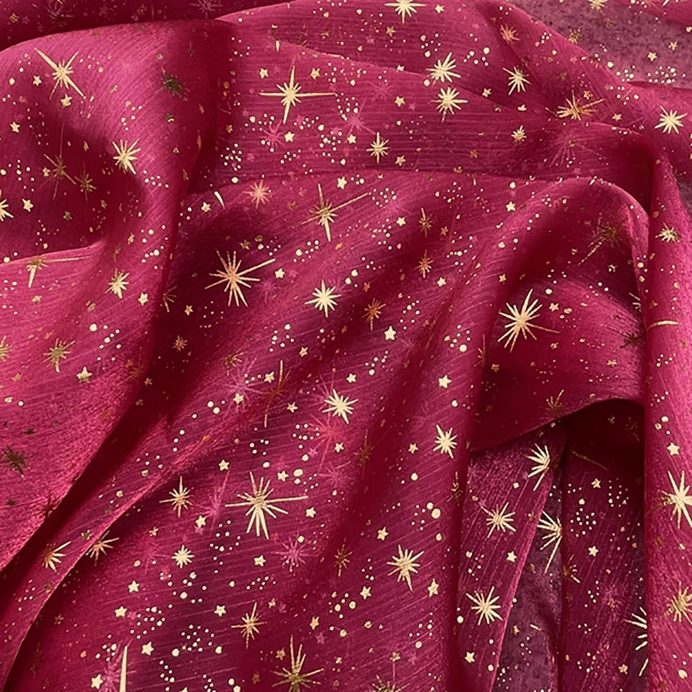 Glitter skinnende crepe organza stof bronzing tyl mesh stof til kvinde bluse festkjole i metermål: 1