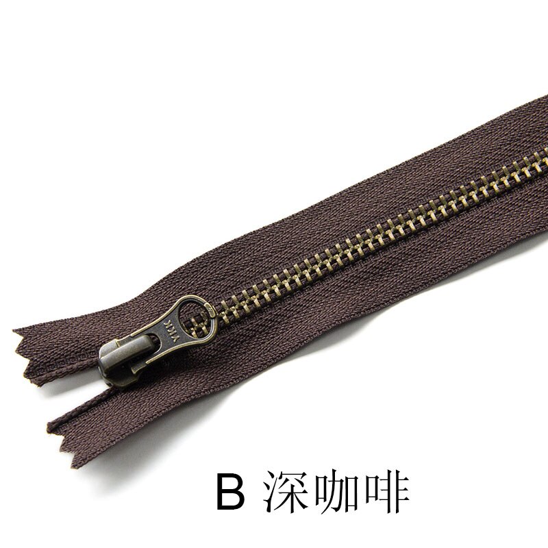 1 stücke YKK 5 # Metall Bronze- Reißverschluss nah dran-Ende Auto sperren DIY Tasche Geldbörse Stiefel Zipppers Bekleidungs Zubehör: B / 35CM