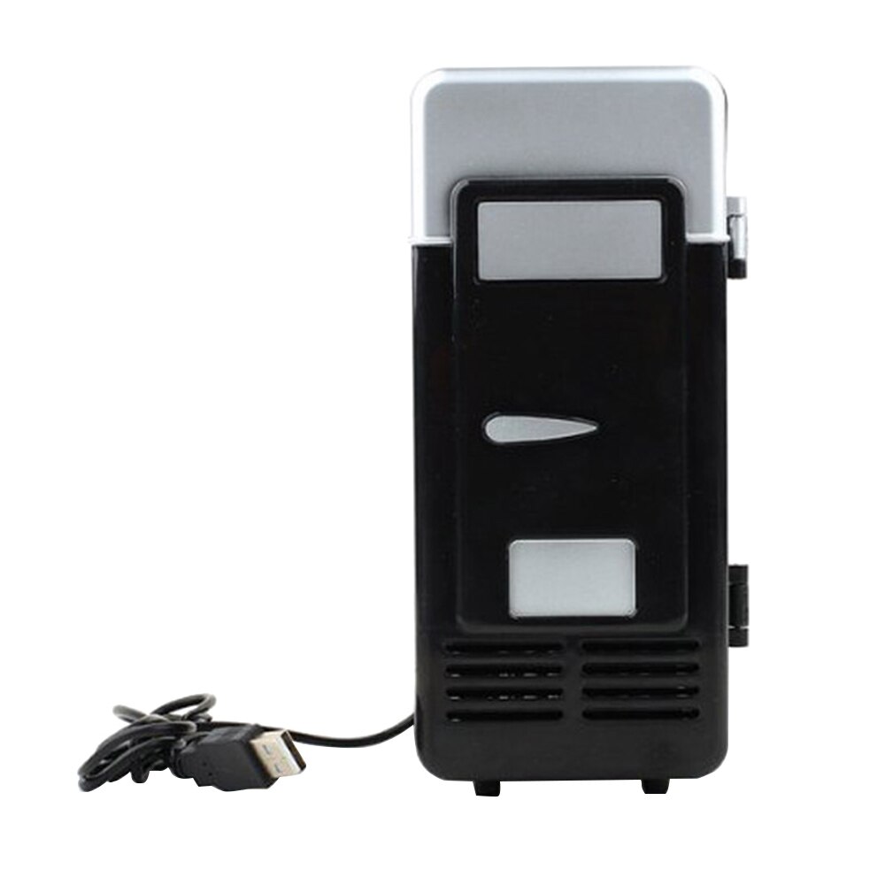 Portable Desktop Fridge USB Gadget Beverage Cans Cooler Warmer Refrigerator with Internal LED Light Car Use Mini Fridge