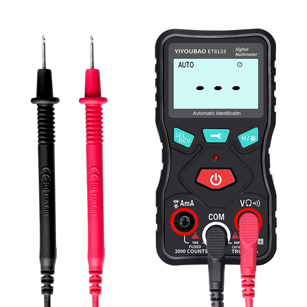 Fully Automatic Identification Multimeter Voltage Diode Current Capacitance Buzzers Meter True with Flashlight Function