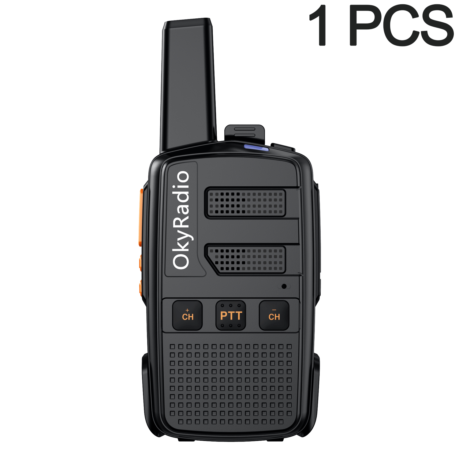 Mini Walkie Talkie 4800Mah Dualband Twee Manier Radio 400-470Mhz 16 Kanalen Draagbare Transceiver Met oortelefoon: Black-1PCS