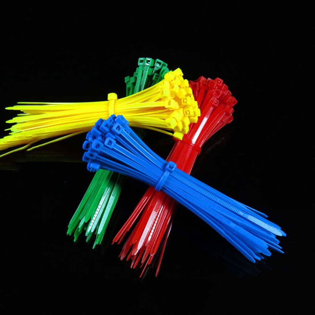 100Pcs/Pack 3*100mm Self-Locking Plastic Nylon Cable Ties Colorful National Standard Reusable Nylon Cable Tie Set
