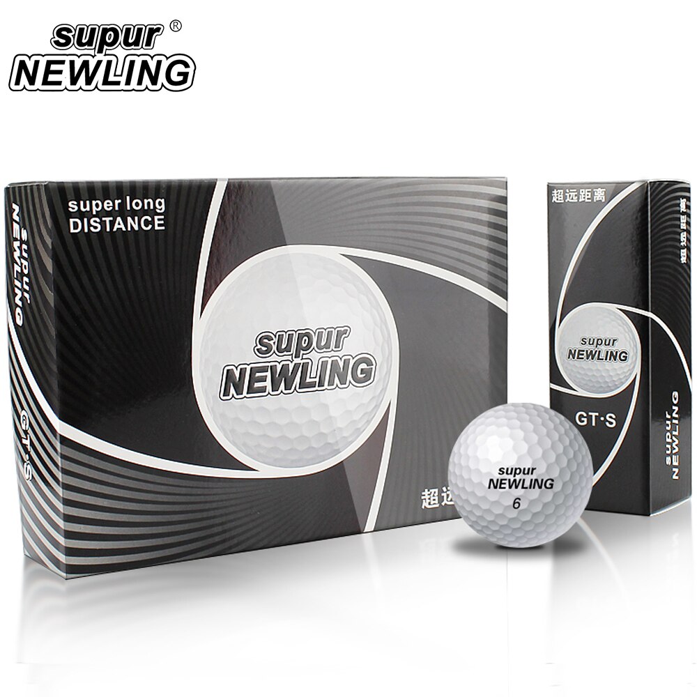 1 Doos Supur Newling Golfballen Supur Lange Afstand 3 Lagen Golf Game Bal 12 Pcs Golf Afstand Ballen