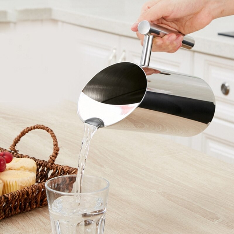1/1.5/2L Large Capacity Stainless Steel Water Pitcher Carafe With Ice Guard Cold Drinking Fruit Infused Home Hotel Serving Tool