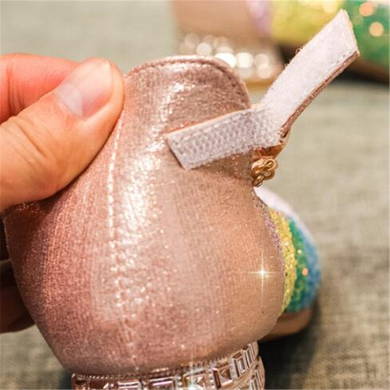 Zapatos de tacón alto transpirables para niñas, calzado de cuero para y baile, para primavera y otoño, 041