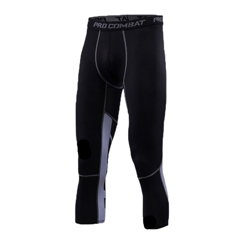 Men's Pants Calf-Length Elastic Sports Running Fitness Training Tights Trousers: M