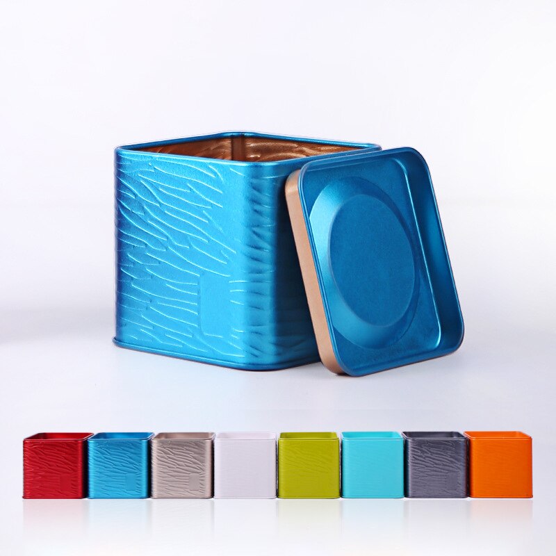 Tea Square Tin Can Black Tea Portable Tea Can Small Tinplate inplate Tea Caddies Tea Sugar Storage Container
