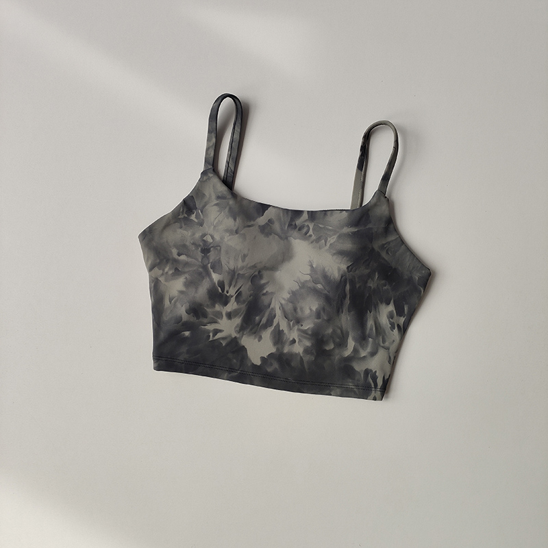 Batik-Einteiler-Tasse-Sportunterwäsche für Damen, hochstoßfest, zum Laufen, Schönheit, Rückenweste, Raffungs-BH, Fitness-Anzug, Yoga-Anzug: L / Lavendel