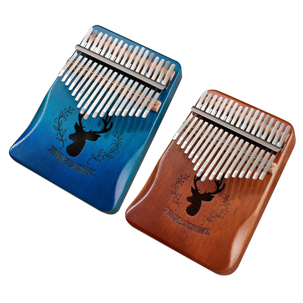 Kalimba de madera de Acacia, instrumento Musical ligero y portátil con de ciervo, Pulgar, dedo, Piano, 17 teclas