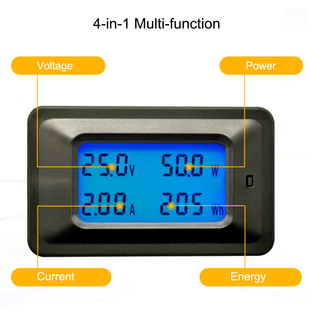 DC/AC Power Meter Energy Meter Elektrische Meter Spanning Stroom Tester Elektriciteit Monitor LCD Backlight Ampèremeter Voltmeter