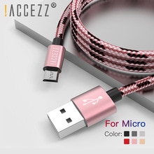 ! ACCEZZ Micro Usb-kabel Opladen Data Sync Cord Voor Samsung Galaxy S7 S6 Huawei Xiaomi Redmi 4A Android Mobiele Telefoon snelle Kabels