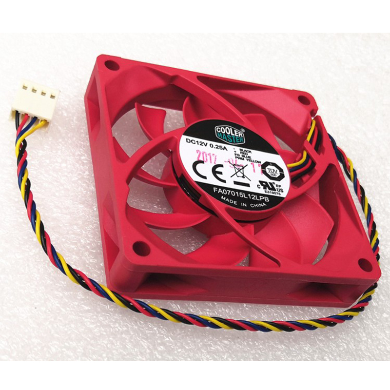 Original Cooler Master DC12V 0.25A 7015 70*70*15MM 70MM Cooling Fan FA07015L12LPB AMD CPU Cooling Fan 4PIN PWM 1000-3400RPM
