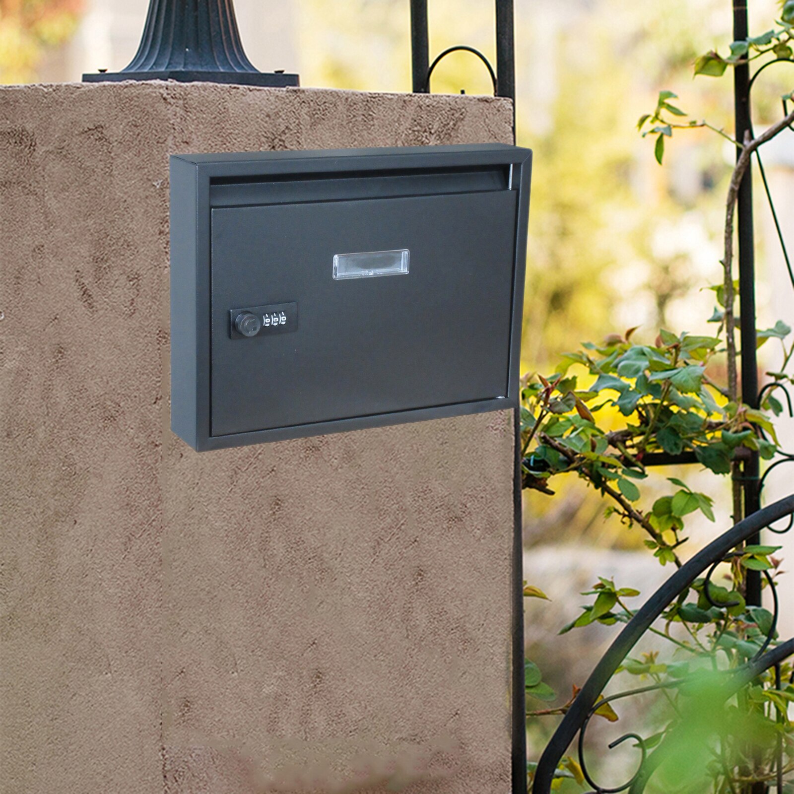 Wall Mailbox Mail Box Farmhouse Townhouse Hanging Post Letter Box for Door Suggestion Box Post Newspaper Magazines Slot Box