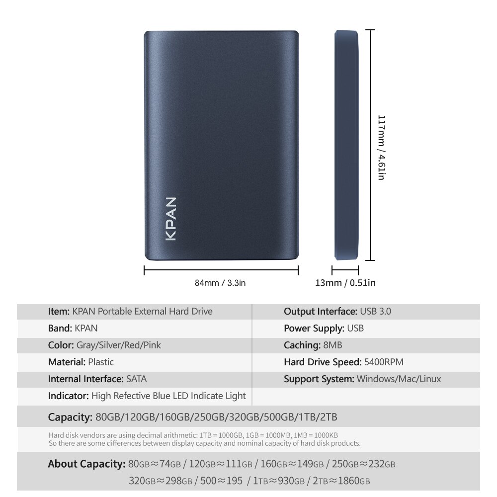 Disque dur externe 1 to/2 to USB 3.0 2.5 disque d – Grandado