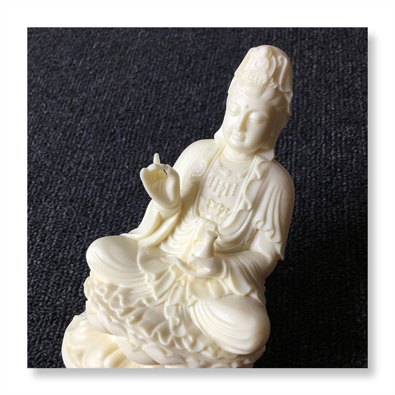 Hvid net flaske guanyin statue, moderne kunst skulptur, hjem feng shui udskæring buddha statue dekoration håndværk boks emballage