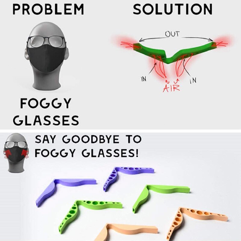 Wiederverwendbare Silikon Maske Halterung Clip Nase Brücke Silikon Halterung Anti-Beschlagen Brille Maske Zubehör Anti-Leckage Nase Pad