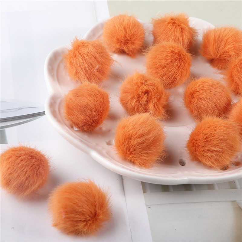 12 Stks/partij 17 Kleuren 2.5Cm Nertsen Pompoms Bont Ballen Voor Naaien Op Gebreide Sleutelhanger Sjaal Schoenen Hoeden Bont Diy ambachten Haaraccessoires: 12 Orange