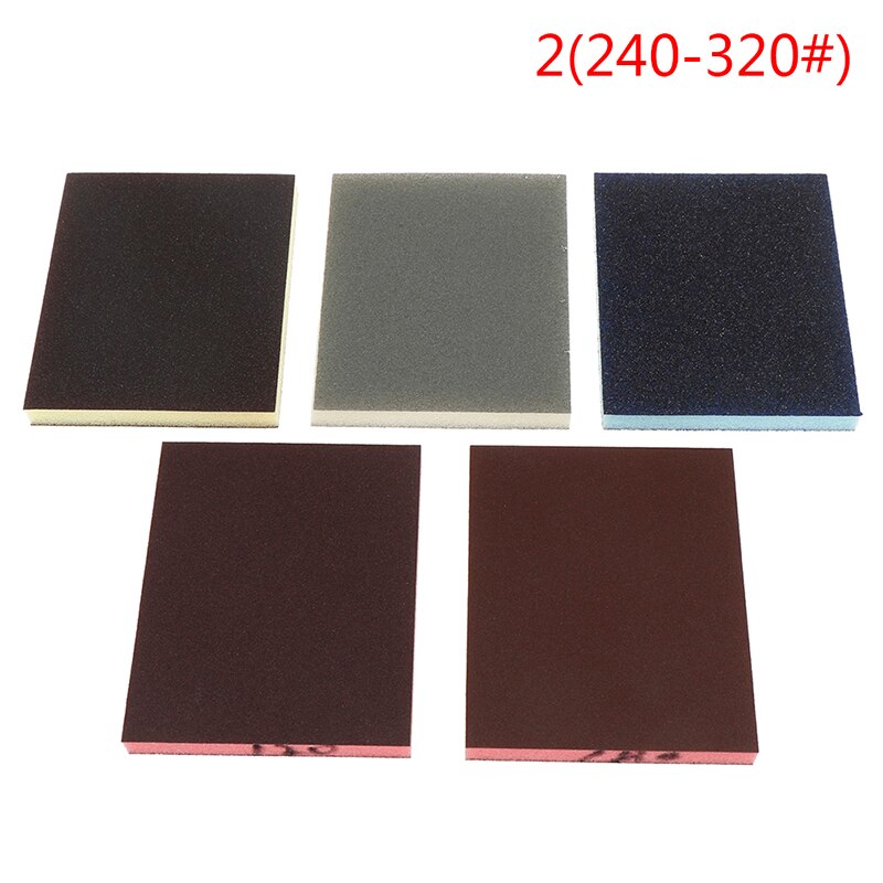 2pcs 120-1000grit Polishing Sanding Sponge Block Pad Sandpaper Assorted Abrasive Tool 120*100*12mm Random Color: 2pcs A2