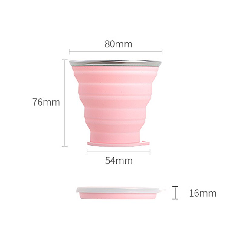 180Ml Opvouwbare Siliconen Cup Draagbare Siliconen Telescopische Drinken Inklapbare Cup Multifunctionele Opvouwbare Silica Mok