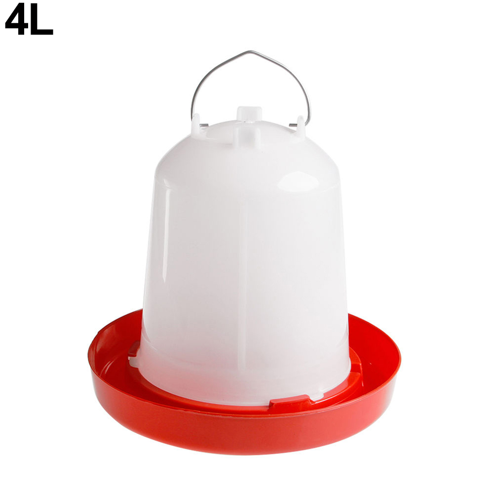 Chicken Drinker/Feeder Rooster Hen Drinking Cups Feeding Cup Farm Animal Poultry Chicken Farm Feeding Watering Supplies: white