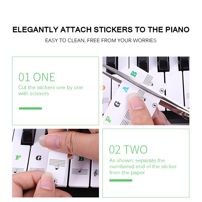 Piano Sticker Transparent Stickers Trackless Keyboard Sticker Electronic Piano Label Convenient Learn Training Equipment Label