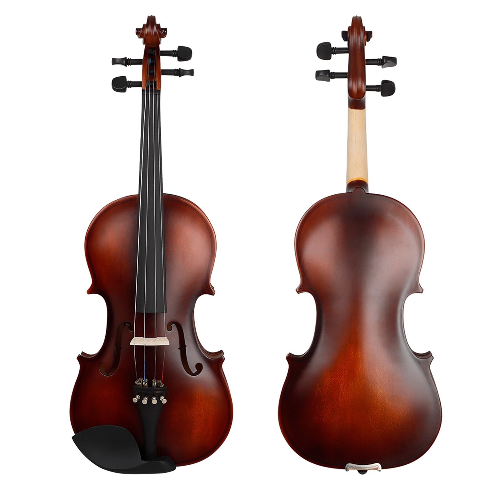 Full Size 4/4 Solid Wood Violin with Bow and Case Antique Finished
