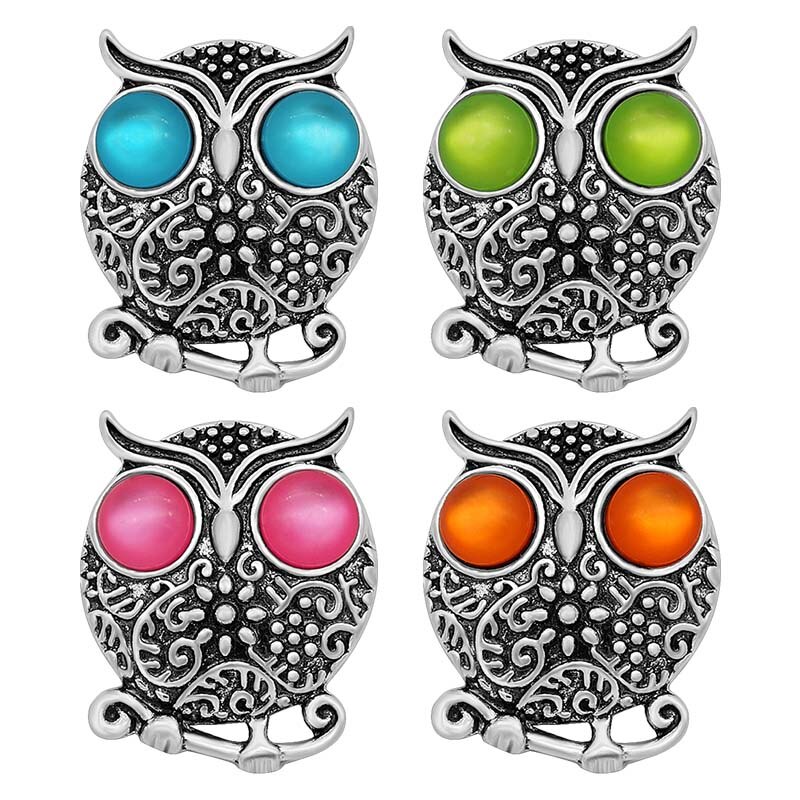 KZ3112 Beauty Lovely Big eye Owl 20MM snap buttons fit snap jewelry