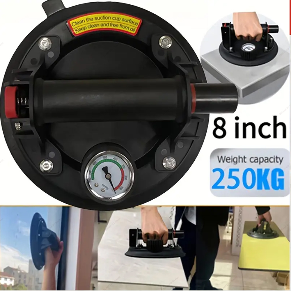 8-Zoll-Glas-Saugnäpfe zum Anheben großer, robuster Vakuum-Saugnapf aus Glas, industrieller Fliesen-Sauger-Heber für Fenster-Windschutzscheibe