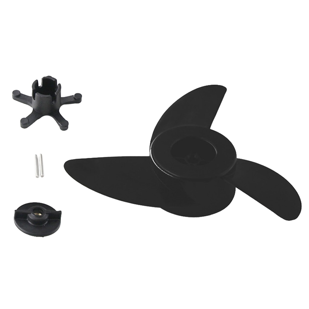 Båtpropeller elektriska utombordsmotor propeller för  et44l et54l d65l trollingmotorer fäst tillbehör/båt 3- blad (svart)