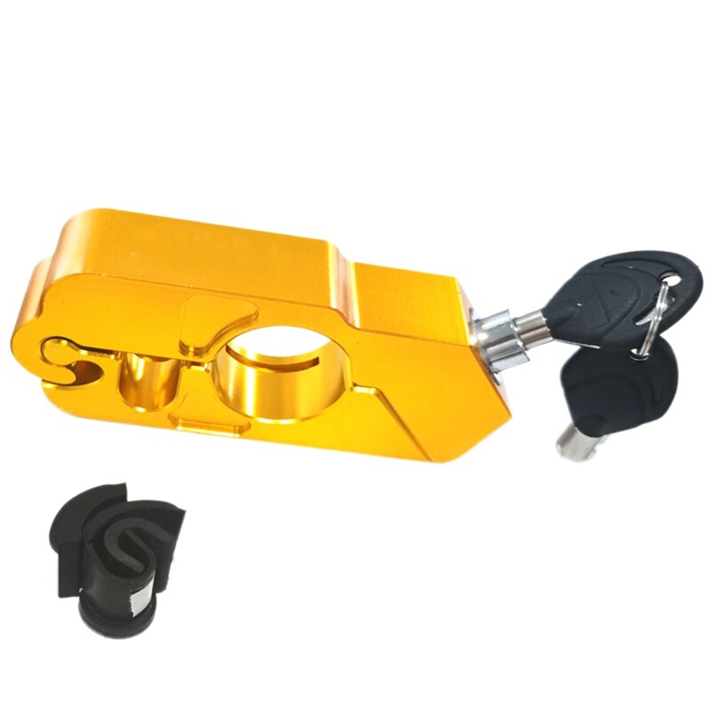 Bloqueo de manillar de bicicleta de aleación de aluminio protección antirrobo para motocicleta: Gold