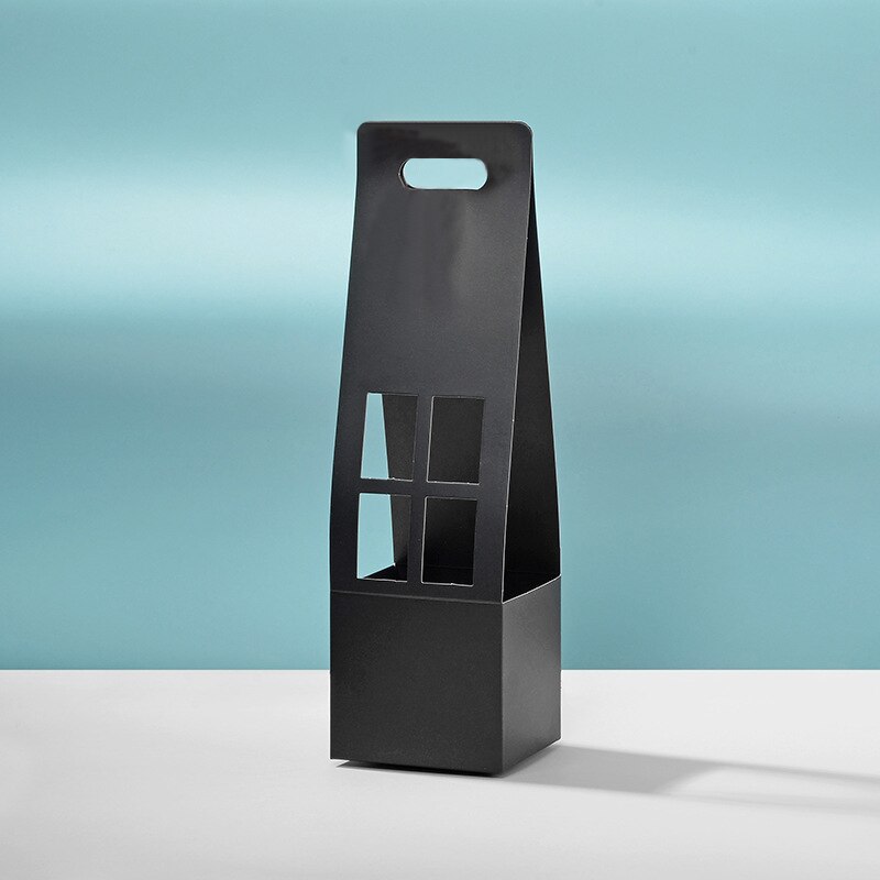 Foldable Flower Box Portable Waterproof Paper Packing Bag Handmade Bouquet Basket Florist Fresh Flower Carrier Bag Wedding: A-Black