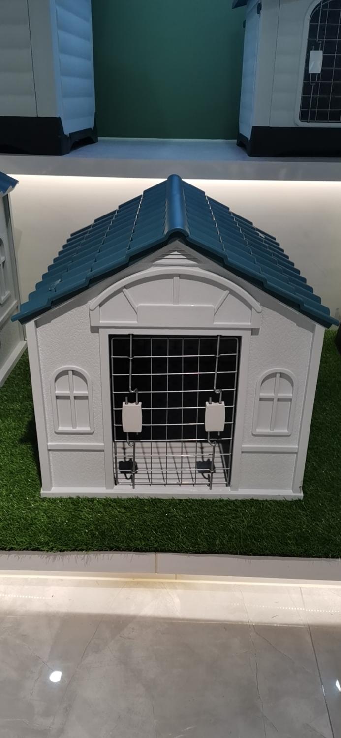 Grande maison pour chiens | Maison étanche d'intérieur et d'extérieur pour chiens de compagnie, en plastique , gros: 432S blue with door