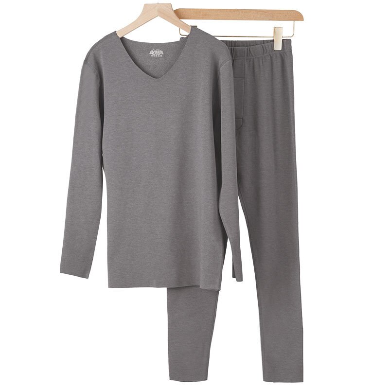 Roupa interior térmica terno além de veludo sem costura nova absorção de umidade e aquecimento terno térmico qiuyi calças compridas