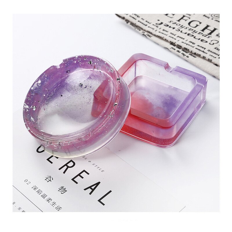 Transparent Silicone Round square ashtray mould DIY Epoxy Jewelry Mold resin molds for jewelry making