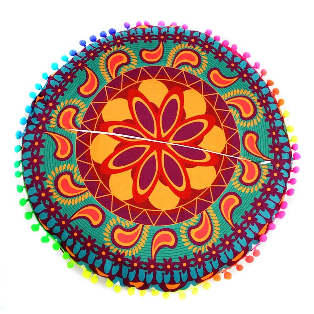 43cm rund bohemisk mandala golvkudde hemsoffa inredning nationell stil soffkudde bekväm kudde