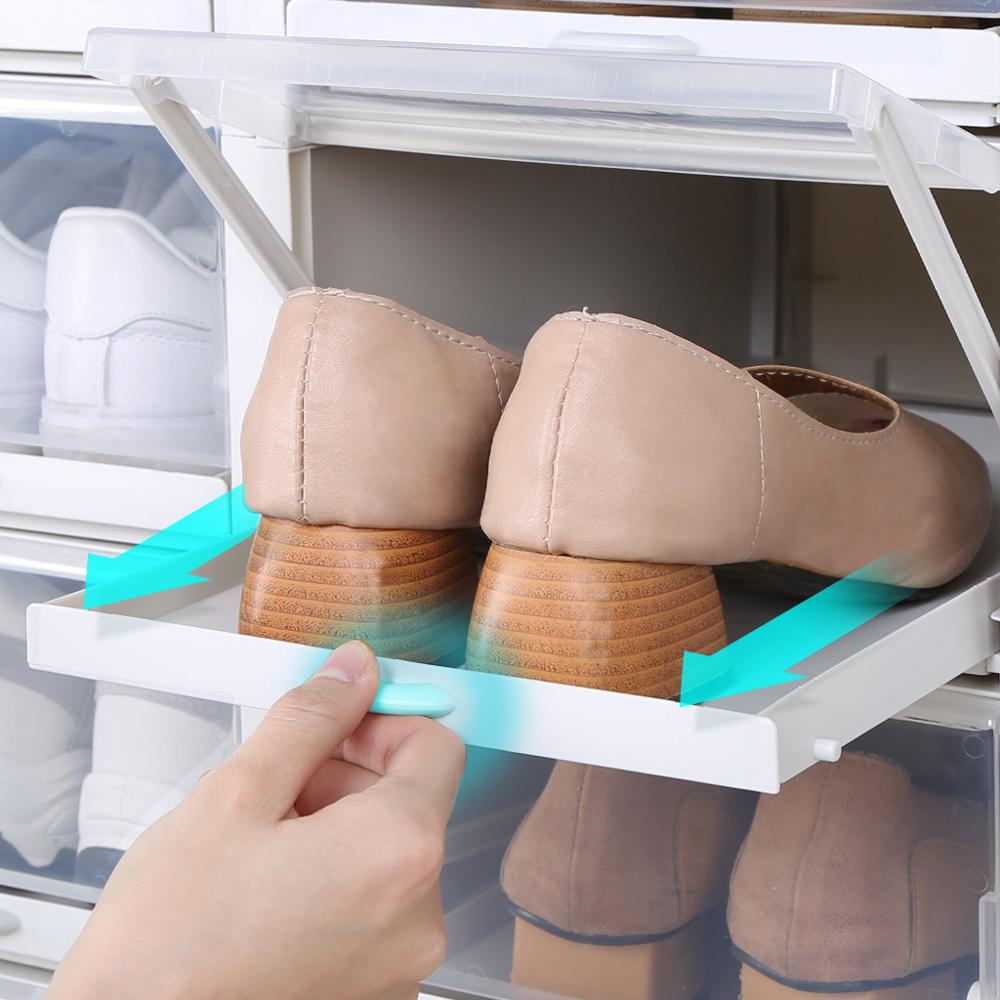 Poussoir De Type Tiroir Boîte À Chaussures Chaussure Organisateur Tiroir Boîte à Chaussures En Plastique Transparent Ménage Maison Familiale Accessoires Directe