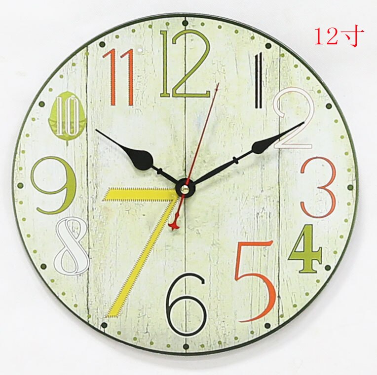 Kreative Amerikanischen retro Wanduhr Holz Stille Uhren Zauberstab Wohnkultur Jahrgang Zauberstab Uhr Küche Uhr Horloge Murale D72: D