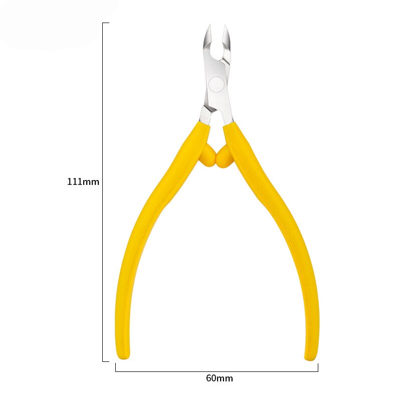 1pc Silicon Cuticle Nail Nipper Clipper Nail Art Manicure Pedicure Care Trim Plier Cutter Scissor Beauty Nail Tools: Yellow